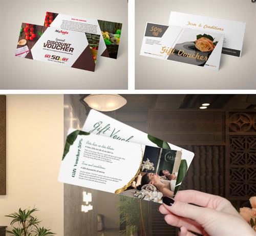 Dịch vụ thiết kế phiếu quà tặng, voucher, chuyên nghiệp, sáng tạo